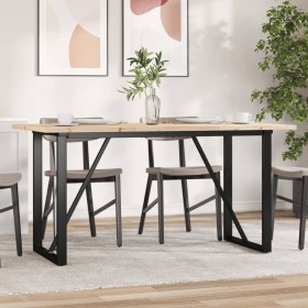 vidaXL Esstisch O-Gestell 140x80x75,5 cm Massivholz Kiefer & Gusseisen