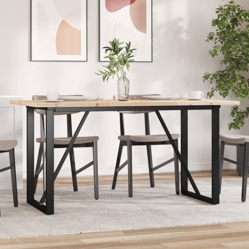 vidaXL Esstisch O-Gestell 140x80x75,5 cm Massivholz Kiefer & Gusseisen vidaXL Esstisch O-Gestell 140x80x75,5 cm Massivholz Kiefer & Gusseisen