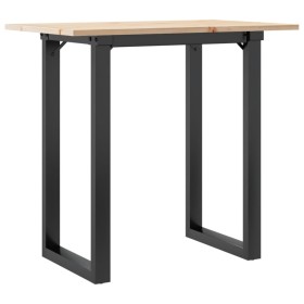 vidaXL Esstisch O-Gestell 80x50x75 cm Massivholz Kiefer und Gusseisen