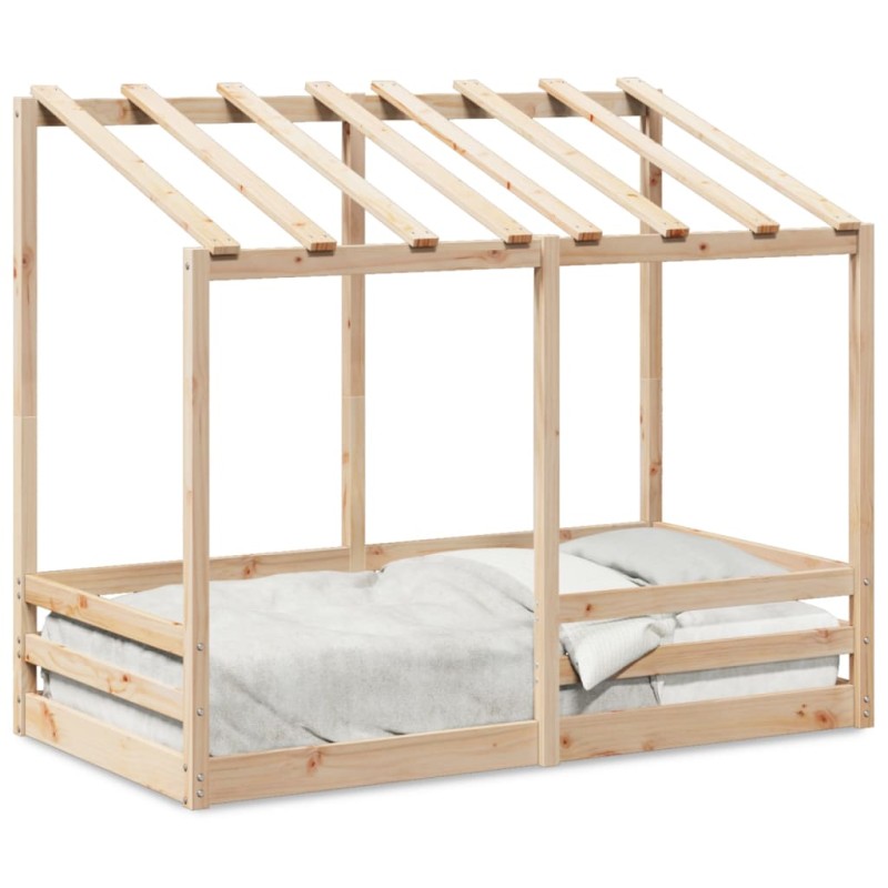 vidaXL Kinderbett mit Dach 70x140 cm Massivholz Kiefer vidaXL Kinderbett mit Dach 70x140 cm Massivholz Kiefer