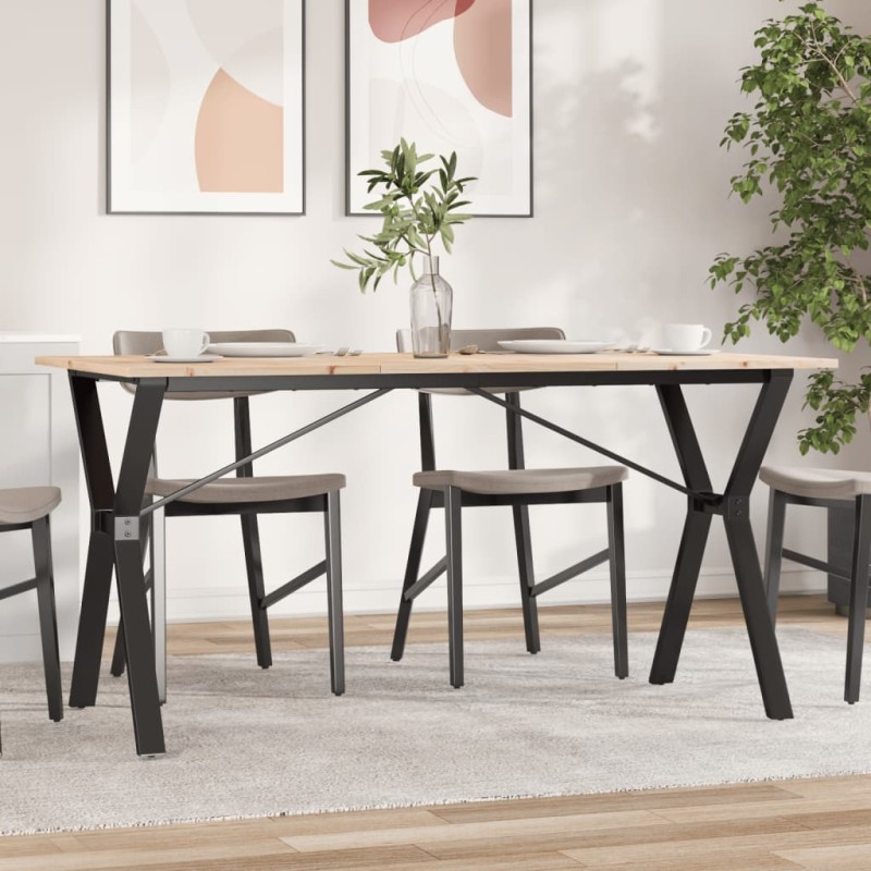 vidaXL Esstisch Y-Gestell 160x80x75 cm Massivholz Kiefer und Gusseisen vidaXL Esstisch Y-Gestell 160x80x75 cm Massivholz Kiefer und Gusseisen