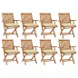 Klappbare Gartenstühle mit Kissen 8 Stk. Massivholz Teak Klappbare Gartenstühle mit Kissen 8 Stk. Massivholz Teak