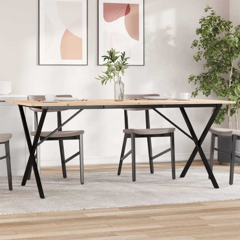 vidaXL Esstisch X-Gestell 180x90x75 cm Massivholz Kiefer und Gusseisen vidaXL Esstisch X-Gestell 180x90x75 cm Massivholz Kiefer und Gusseisen