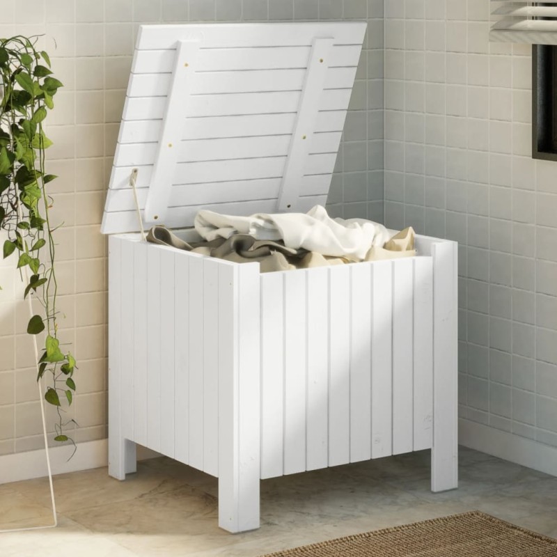 vidaXL Truhe mit Deckel RANA Weiß 60x49x54 cm Massivholz Kiefer vidaXL Truhe mit Deckel RANA Weiß 60x49x54 cm Massivholz Kiefer
