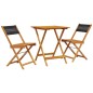 vidaXL 3-tlg. Bistro-Set Schwarz Polypropylen und Massivholz vidaXL 3-tlg. Bistro-Set Schwarz Polypropylen und Massivholz