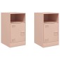 vidaXL Nachttische 2 Stk. Rosa 34,5x39x62 cm Stahl vidaXL Nachttische 2 Stk. Rosa 34,5x39x62 cm Stahl