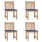 vidaXL Gartenstühle 4 Stk. mit Kissen Massivholz Teak vidaXL Gartenstühle 4 Stk. mit Kissen Massivholz Teak