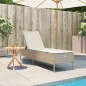 vidaXL Sonnenliege mit Auflage Beige Poly Rattan vidaXL Sonnenliege mit Auflage Beige Poly Rattan