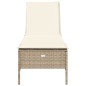 vidaXL Sonnenliege mit Auflage Beige Poly Rattan vidaXL Sonnenliege mit Auflage Beige Poly Rattan