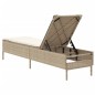vidaXL Sonnenliege mit Auflage Beige Poly Rattan vidaXL Sonnenliege mit Auflage Beige Poly Rattan