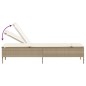 vidaXL Sonnenliege mit Auflage Beige Poly Rattan vidaXL Sonnenliege mit Auflage Beige Poly Rattan
