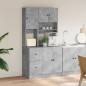 vidaXL Küchenschrank Betongrau 95x50x180 cm Holzwerkstoff vidaXL Küchenschrank Betongrau 95x50x180 cm Holzwerkstoff