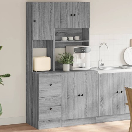 vidaXL Küchenschrank Grau Sonoma 95x50x180 cm Holzwerkstoff