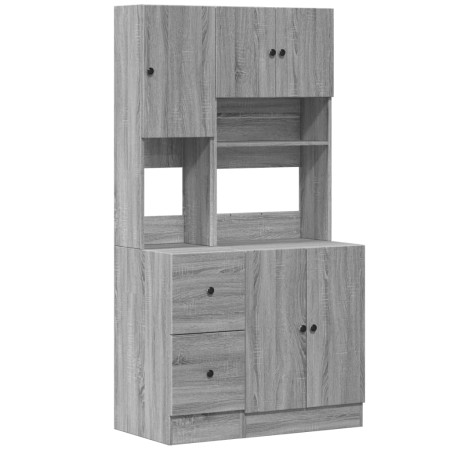 vidaXL Küchenschrank Grau Sonoma 95x50x180 cm Holzwerkstoff