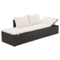 vidaXL Outdoor-Lounge-Bett mit Polster & Kissen Poly Rattan Schwarz vidaXL Outdoor-Lounge-Bett mit Polster & Kissen Poly Rattan Schwarz