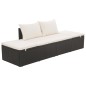 vidaXL Outdoor-Lounge-Bett mit Polster & Kissen Poly Rattan Schwarz vidaXL Outdoor-Lounge-Bett mit Polster & Kissen Poly Rattan Schwarz