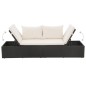vidaXL Outdoor-Lounge-Bett mit Polster & Kissen Poly Rattan Schwarz vidaXL Outdoor-Lounge-Bett mit Polster & Kissen Poly Rattan Schwarz