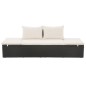 vidaXL Outdoor-Lounge-Bett mit Polster & Kissen Poly Rattan Schwarz vidaXL Outdoor-Lounge-Bett mit Polster & Kissen Poly Rattan Schwarz