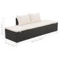 vidaXL Outdoor-Lounge-Bett mit Polster & Kissen Poly Rattan Schwarz vidaXL Outdoor-Lounge-Bett mit Polster & Kissen Poly Rattan Schwarz