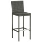 vidaXL Garten-Barhocker mit Kissen 2 Stk. Grau Poly Rattan vidaXL Garten-Barhocker mit Kissen 2 Stk. Grau Poly Rattan