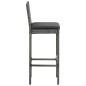 vidaXL Garten-Barhocker mit Kissen 2 Stk. Grau Poly Rattan vidaXL Garten-Barhocker mit Kissen 2 Stk. Grau Poly Rattan