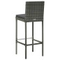 vidaXL Garten-Barhocker mit Kissen 2 Stk. Grau Poly Rattan vidaXL Garten-Barhocker mit Kissen 2 Stk. Grau Poly Rattan