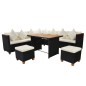 vidaXL 7-tlg. Garten-Lounge-Set mit Auflagen Poly Rattan Schwarz vidaXL 7-tlg. Garten-Lounge-Set mit Auflagen Poly Rattan Schwarz