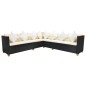 vidaXL 7-tlg. Garten-Lounge-Set mit Auflagen Poly Rattan Schwarz vidaXL 7-tlg. Garten-Lounge-Set mit Auflagen Poly Rattan Schwarz