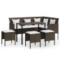 vidaXL 5-tlg. Sofagarnitur in L-Form mit Kissen Poly Rattan Braun vidaXL 5-tlg. Sofagarnitur in L-Form mit Kissen Poly Rattan Braun