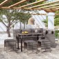 vidaXL 5-tlg. Sofagarnitur in L-Form mit Kissen Poly Rattan Grau vidaXL 5-tlg. Sofagarnitur in L-Form mit Kissen Poly Rattan Grau