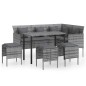 vidaXL 5-tlg. Sofagarnitur in L-Form mit Kissen Poly Rattan Grau vidaXL 5-tlg. Sofagarnitur in L-Form mit Kissen Poly Rattan Grau