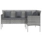 vidaXL 5-tlg. Sofagarnitur in L-Form mit Kissen Poly Rattan Grau vidaXL 5-tlg. Sofagarnitur in L-Form mit Kissen Poly Rattan Grau