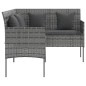 vidaXL 5-tlg. Sofagarnitur in L-Form mit Kissen Poly Rattan Grau vidaXL 5-tlg. Sofagarnitur in L-Form mit Kissen Poly Rattan Grau