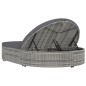 vidaXL Doppel-Sonnenliege mit Kissen Poly Rattan Grau vidaXL Doppel-Sonnenliege mit Kissen Poly Rattan Grau