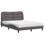 vidaXL Bett mit Matratze Grau 140x200 cm Kunstleder vidaXL Bett mit Matratze Grau 140x200 cm Kunstleder