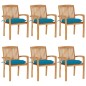 vidaXL Stapelbare Gartenstühle mit Kissen 6 Stk. Massivholz Teak vidaXL Stapelbare Gartenstühle mit Kissen 6 Stk. Massivholz Teak