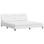 vidaXL Bett mit Matratze Weiß 200x200 cm Kunstleder vidaXL Bett mit Matratze Weiß 200x200 cm Kunstleder