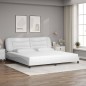 vidaXL Bett mit Matratze Weiß 200x200 cm Kunstleder vidaXL Bett mit Matratze Weiß 200x200 cm Kunstleder