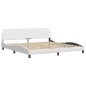 vidaXL Bett mit Matratze Weiß 200x200 cm Kunstleder vidaXL Bett mit Matratze Weiß 200x200 cm Kunstleder