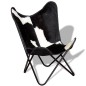 vidaXL Butterfly-Sessel Schwarz und Weiß Echtes Kuhfell vidaXL Butterfly-Sessel Schwarz und Weiß Echtes Kuhfell
