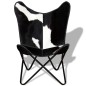 vidaXL Butterfly-Sessel Schwarz und Weiß Echtes Kuhfell vidaXL Butterfly-Sessel Schwarz und Weiß Echtes Kuhfell