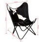 vidaXL Butterfly-Sessel Schwarz und Weiß Echtes Kuhfell vidaXL Butterfly-Sessel Schwarz und Weiß Echtes Kuhfell