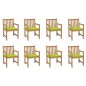 Gartenstühle 8 Stk. mit Hellgrünen Kissen Massivholz Teak Gartenstühle 8 Stk. mit Hellgrünen Kissen Massivholz Teak