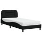 vidaXL Bett mit Matratze Schwarz 80x200 cm Stoff vidaXL Bett mit Matratze Schwarz 80x200 cm Stoff