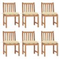 Gartenstühle 6 Stk. mit Kissen Massivholz Teak Gartenstühle 6 Stk. mit Kissen Massivholz Teak