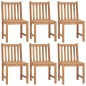 Gartenstühle 6 Stk. mit Kissen Massivholz Teak Gartenstühle 6 Stk. mit Kissen Massivholz Teak