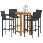 vidaXL 5-tlg. Gartenbar-Set Schwarz Massivholz Akazie und Poly Rattan vidaXL 5-tlg. Gartenbar-Set Schwarz Massivholz Akazie und Poly Rattan