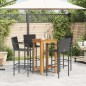 vidaXL 5-tlg. Gartenbar-Set Schwarz Massivholz Akazie und Poly Rattan vidaXL 5-tlg. Gartenbar-Set Schwarz Massivholz Akazie und Poly Rattan