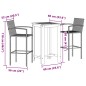 vidaXL 3-tlg. Gartenbar-Set Grau Massivholz Akazie und Poly Rattan vidaXL 3-tlg. Gartenbar-Set Grau Massivholz Akazie und Poly Rattan