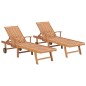 Sonnenliegen 2 Stk. Massivholz Teak Sonnenliegen 2 Stk. Massivholz Teak